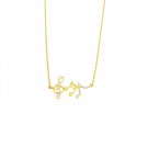 Musical Notes Pendant In Two Tone Gold Necklace