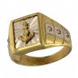 Unique Men's Anchor Design Two Tone In 14k Gold Ring