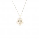 Diamond 14k White Gold flower Pendant