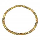 Exquisite Tri-Tone thin Bracelet in 14k Gold