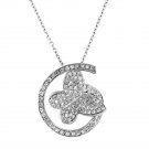 Diamond Accent Butterfly Pendant in White Gold