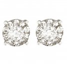 Stud with Diamond In 14k White Gold Earrings