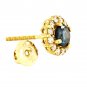 Blue Diamond Stud 14k Yellow Gold Earrings