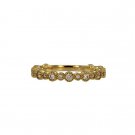 Yellow gold wedding band ring one row Diamonds