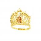 14K Two-Tone Gold Virgin Mary Women's Ring Size 7.25