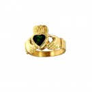Heart Shaped Green CZ Ring in Yellow Gold_Medium