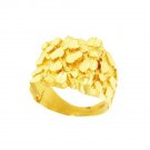 14K Yellow Gold Hammered Men's Ring Size 10