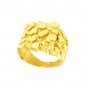 14K Yellow Gold Hammered Men's Ring Size 10