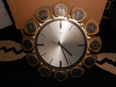 vintage metamec zodiac wall clock