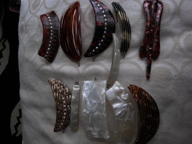vintage 1960s 70s hair clips slides
