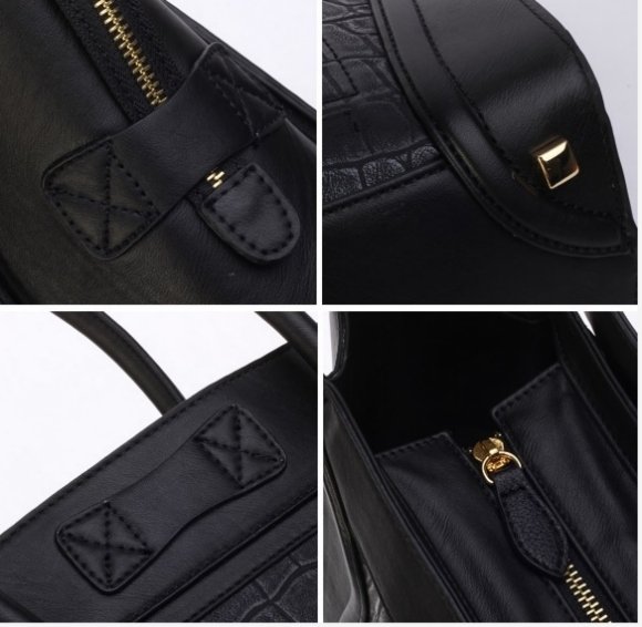 CELINE BOSTON BAG CROCODILE PATTERN WOMAN HANDBAGS