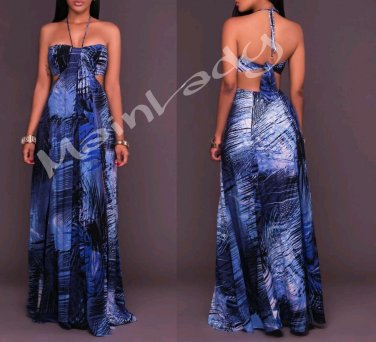 MainLady blue halter dress