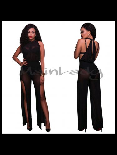 Black halter jumpsuit