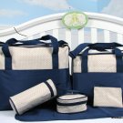 SoHo Diaper Bag Set Baby Diaper Changing Travel 6 PC Wipes Infant Navy Blue Boys