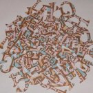 Scrapbooking Chipboard Fun Serif Alphabet - Brown/Pink Retro