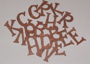 Scrapbooking Chipboard Fun Serif Alphabet - Brown Script