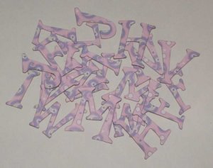 Scrapbooking Chipboard Fun Serif Alphabet - Pink Paisley
