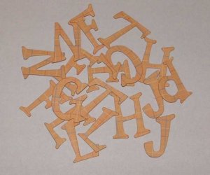 Scrapbooking Chipboard Fun Serif Alphabet - Peach Plaid