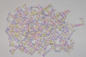 Scrapbooking Chipboard Fun Serif Alphabet - Pink/Yellow Pastel Plaid