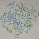 Scrapbooking Chipboard Fun Serif Alphabet - Blue/Green Polka Dots