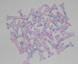 Scrapbooking Chipboard Fun Serif Alphabet - Purple Polka Dots