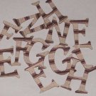 Scrapbooking Chipboard Fun Serif Alphabet - Textured Brown Stripes