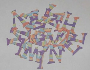 Scrapbooking Chipboard Fun Serif Alphabet - Fun Stripes