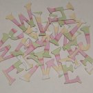 Scrapbooking Chipboard Fun Serif Alphabet - Pink/Yellow/Green Stripes
