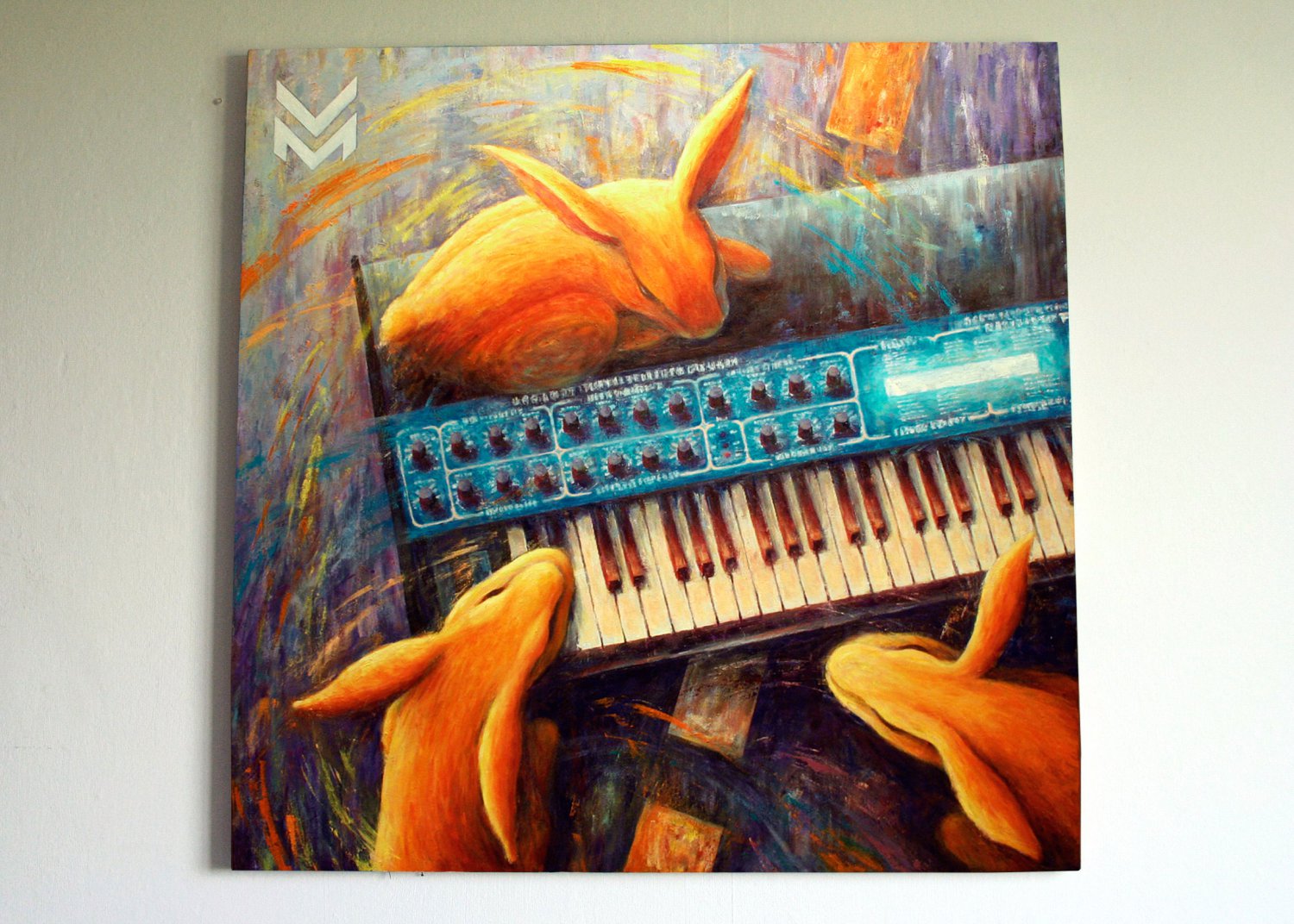 Sunny Bunnies on Waldorf PPG oil painting