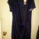 WOMEN COBALT BLUE & BLACK SIMPLYBE WRAP DRESS SZ 26