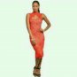 NEW SZ SMALL APPLE RED HALTER SCALLOPED LACE DRESS