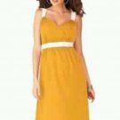 NEW SZ 22 WOMEN DARK YELLOW & WHITE SUMMER CASUAL SHEATH SLEEVELESS DRESS