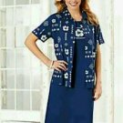 SZ MEDIUM BLUE & WHITE SARA MORGAN 2PC 100% COTTON DRESS