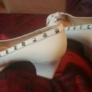 SZ 9.5  MEDIUM WHITE DIOMOND STUDS HEELS