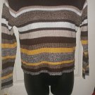 NEW SZ 1X BROWN STRIPE SWEATER. SWEATER FITS A LARGE