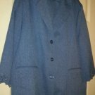 WOMEN SZ 16 BELK ALFRED DUNNER 3/4 SLEEVE BLUE BLAZER W/ACCENT POCKETS