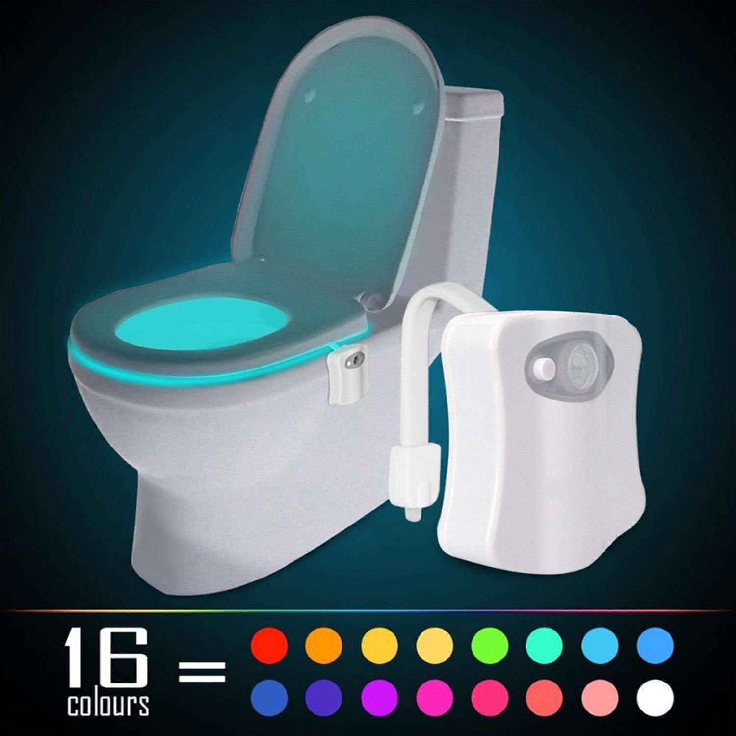 16 Colors LED Toilet Night Light Baby Kids LED Lamp Motion Activated ...