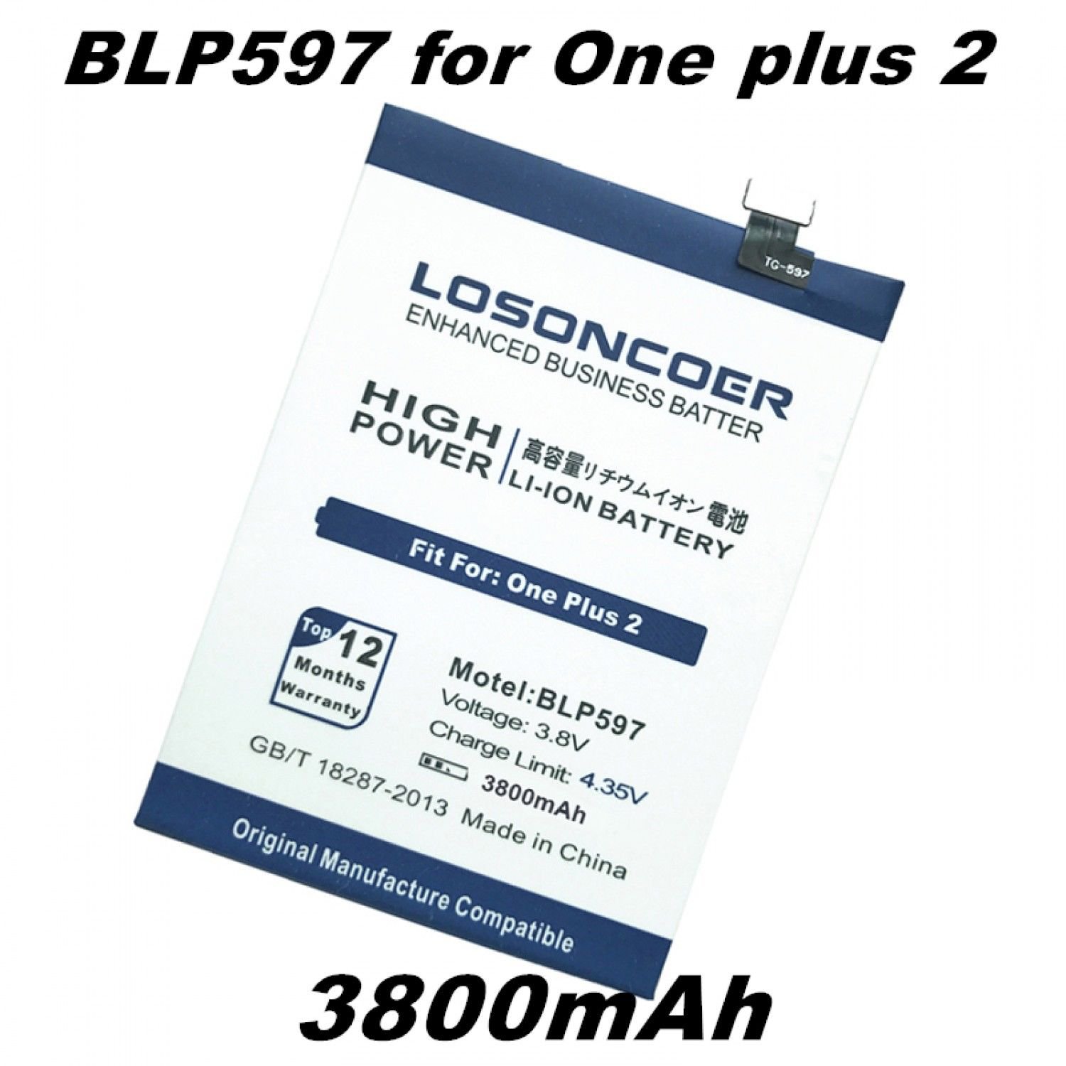 BLP597 3800mAh Batteries for Oneplus 2 One Plus Two Battery Cellphone