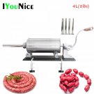 8lbs Horizontal Sausage Stuffer Filler Stainless Steel Manual Homemade Sausage