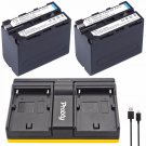 2*7000mAh Battery Pack + 1 * Charger For Sony NP-F550 NP-F770 NP-F750 F960 F970