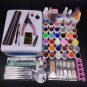 36w UV Lamp Nail Gel Kit 36 UV Gel Solid Glitter UV Gel Sets Topcoat Brush Full
