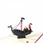 3D Handmade Pirate Ship Boy Birthday Card Unique Kirigami Greeting Cards MAR23_3