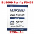 2250mAh For Fly BL8009 Fs451 8009 High Quality Battery Free Shipping
