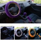 3Pcs Winter Plush Fur Car Steering Wheel Cover Hand Brake Cover Gear Knob Soft