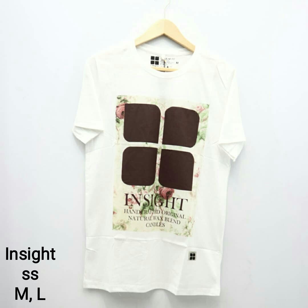 Insight brown logo with flowers, white premium shirts