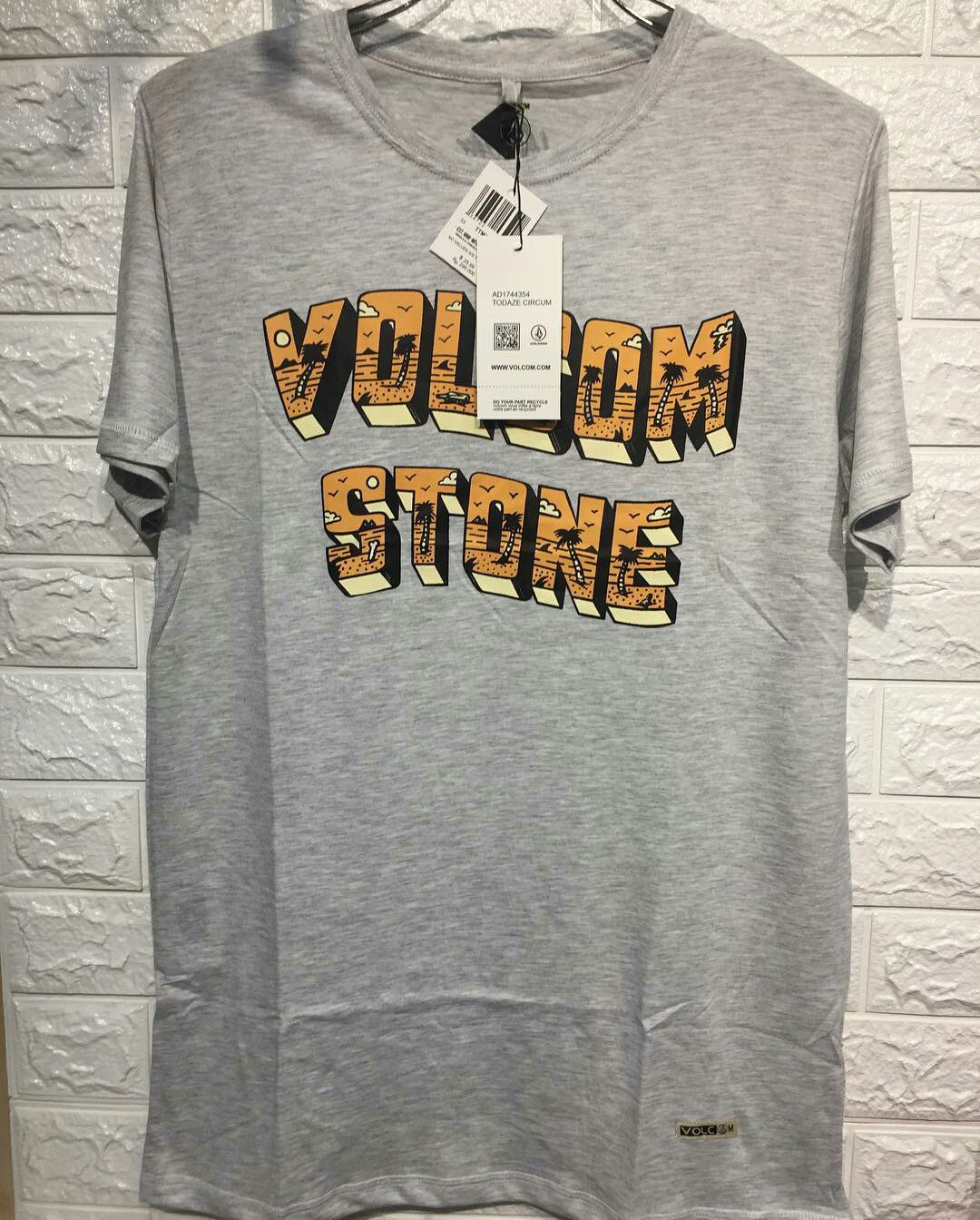Volcom stone orange logo, grey premium shirts