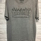 Thrasher magazine fire, grey premium shirts