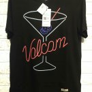 Volcom glass of cocktail, black premium shirt