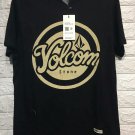 Volcom brown circle logo, black premium shirts