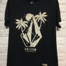 Volcom stone with two coconut trees and moon, black premium shirts